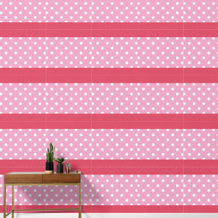 Polka Dot Lavendel Stripe Peel en Stick Wallpaper Behang