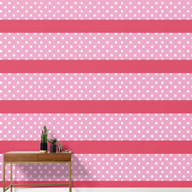 Polka Dot Lavendel Stripe Peel en Stick Wallpaper Behang (Hal)