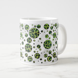 Polka Dot Leopard Black en Green Jumbo Beker