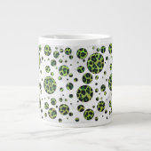 Polka Dot Leopard Black en Green Jumbo Beker (Voorkant)