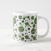 Polka Dot Leopard Black en Green Jumbo Beker (Rechts)