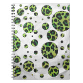 Polka Dot Leopard Black en Green Notitieboek (Voorkant)