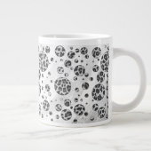 Polka Dot Leopard Black en White Design Extra Grote Mok (Rechts)