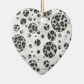 Polka Dot Leopard Black en White Design Keramisch Ornament (Rechts)