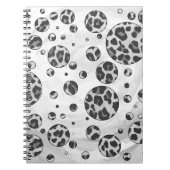 Polka Dot Leopard Black en White Design Notitieboek (Voorkant)