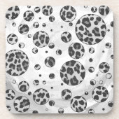 Polka Dot Leopard Black en White Design Onderzetter (Voorkant)