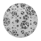 Polka Dot Leopard Black en White Design Snijplank (Voorkant)