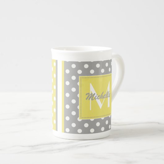 Polka Dot Monogram China Specialty Mokken (Voorkant rechts)
