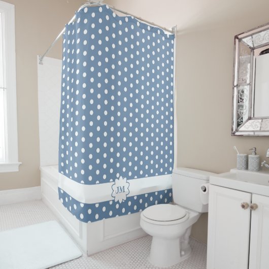 Polka Dot Monogram Douchegordijn (In situ)