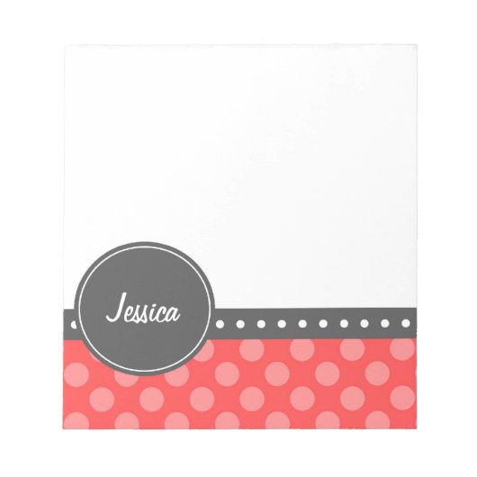 Polka Dot Monogram Notitieblok (Voorkant)