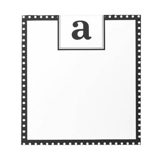Polka Dot Monogram Notitieblok (Voorkant)