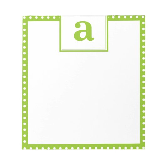 Polka Dot Monogram Notitieblok (Voorkant)