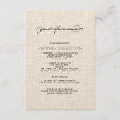 Polka Dot Motif Burlap Mariage Détails Cartes (Devant)