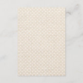 Polka Dot Motif Burlap Mariage Détails Cartes (Dos)