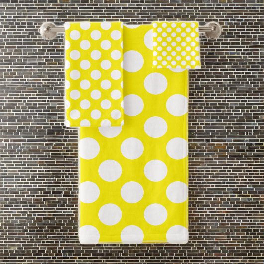 Polka Dot Motif Jaune : Grand blanc