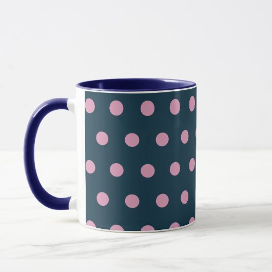 Polka Dot Mug (Bleu Minuit et Rose Doux) (Gauche)