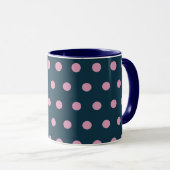 Polka Dot Mug (Bleu Minuit et Rose Doux) (Devant droit)