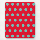 Polka Dot Muismat (Rood & Aqua) (Voorkant)