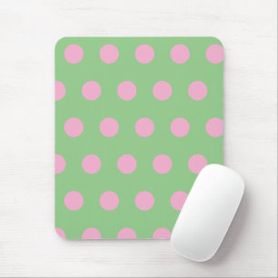 Polka Dot Muismat (Sage Green & Pastel Pink)