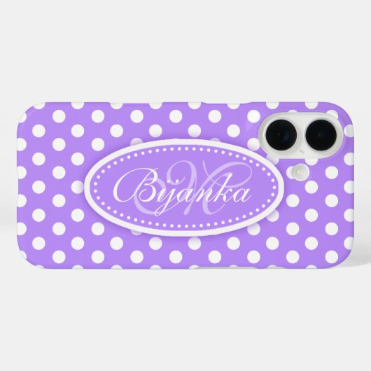 Polka dot nommé coque ipad violet (Verso (horizontal))