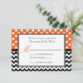 Polka Dot Orange et Chevron Cartes de Réponse (Debout devant)