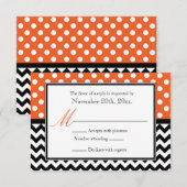 Polka Dot Orange et Chevron Cartes de Réponse (Devant / Derrière)