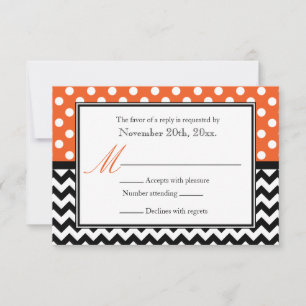 Polka Dot Orange et Chevron Cartes de Réponse