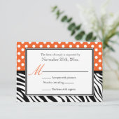 Polka Dot Orange & Zebra Imprimer les cartes de ré (Debout devant)