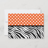 Polka Dot Orange & Zebra Imprimer les cartes de ré (Dos)