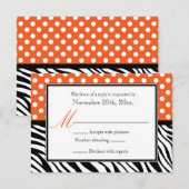 Polka Dot Orange & Zebra Imprimer les cartes de ré (Devant / Derrière)