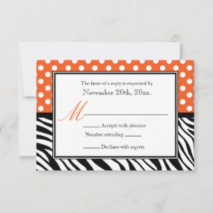 Polka Dot Orange & Zebra Imprimer les cartes de ré