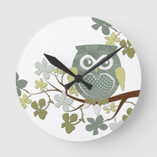 Polka Dot Owl in Tree Ronde Klok