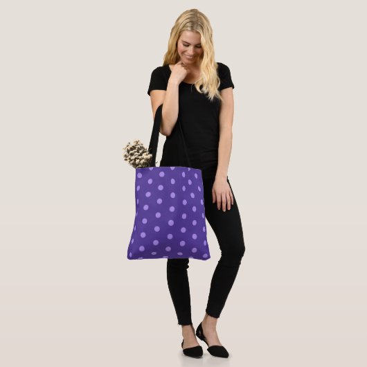 Polka Dot Paars Patterned Shoulder Bag Draagtas (Op model)