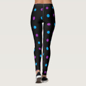 Polka Dot Paarse Roze Leggings (Achterkant)