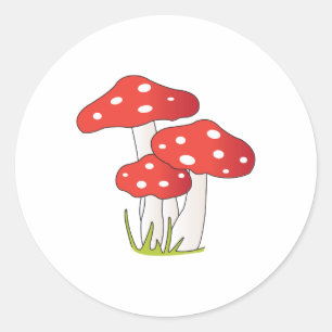 Polka Dot paddenstoelen Ronde Sticker