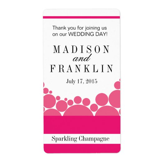 Polka Dot Parade Wijn Champagne heet roze Etiket (Voorkant)