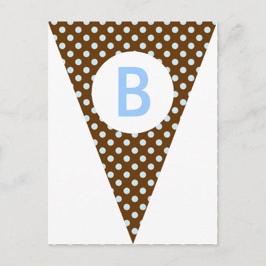 Polka Dot Party Flag Bunting Banner Post Card Briefkaart (Voorkant)