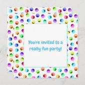 Polka Dot Party Kaart (Voorkant / Achterkant)