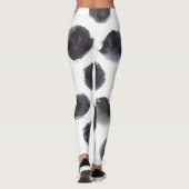 Polka dot patroon: zwart, grijs. leggings (Achterkant)