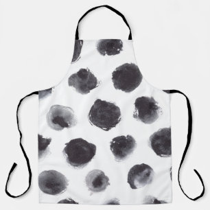 Polka dot patroon: zwart, grijs. schort