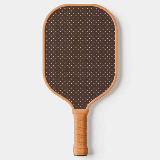 Polka Dot Pattern Brown White for Women Girls Pickleball Paddle (Voorkant)