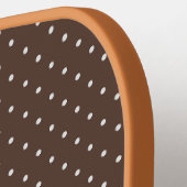 Polka Dot Pattern Brown White for Women Girls Pickleball Paddle (Links Detail)