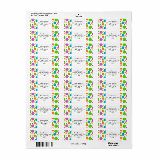 Polka Dot Pattern Etiket (Full Sheet)