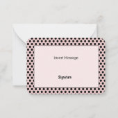 Polka Dot Pattern Flat Note Kaart Notitiekaartje (Achterkant)