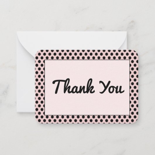 Polka Dot Pattern Flat Note Kaart Notitiekaartje (Voorkant)