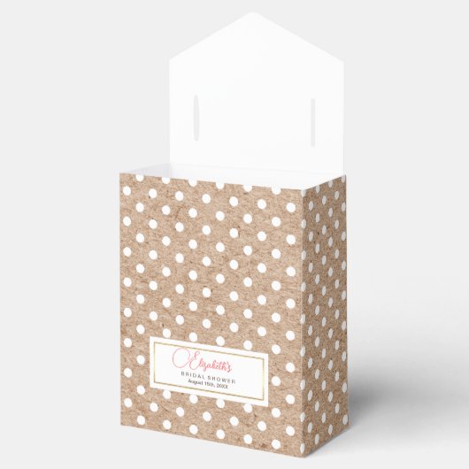 Polka Dot Pattern Kraft Vrijgezellenfeest Favor Bo Bedankdoosjes (Geopend)