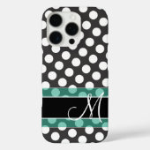 Polka Dot Pattern met Monogram Case-Mate iPhone Case (Achterkant)