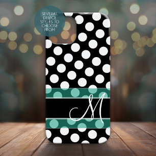 Polka Dot Pattern met Monogram iPhone 16 Pro Hoesje