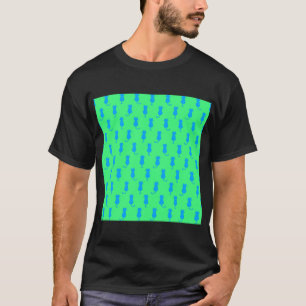 Polka Dot Pattern Pop Art Cat in Blue en Limoen T-shirt