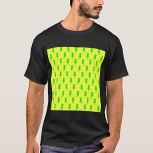 Polka Dot Pattern Pop Art Cat in Limoen en geel T-shirt